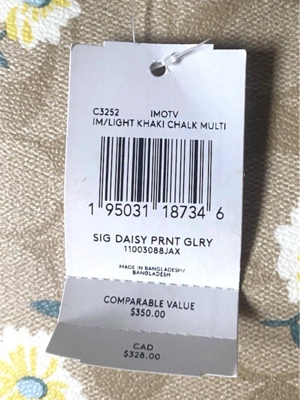 NWOT - COACH Signature Daisy Print Gallery Tote Cottage core BEIGE - W HANGTAG - Picture 7 of 7